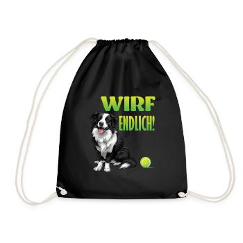 Border Collie lance ENFIN un Border Collie drôle - Sac de sport léger - noir - Devant