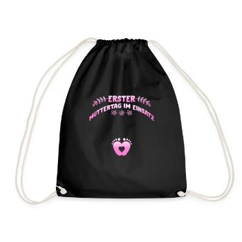 Mothers FIRST MOTHER'S DAY IN ACTION Fun - Drawstring Bag - black - Front