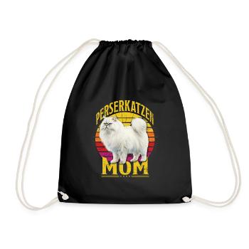 Katzenmama PERSERKATZEN MOM Persian Cat Mama - Turnbeutel - Schwarz - Vorne