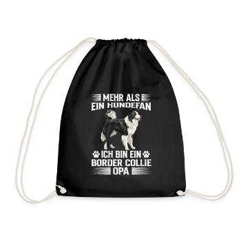 Hunde Opa MEHR ALS EIN HUNDEFAN BORDER COLLIE OPA - Turnbeutel - Schwarz - Vorne