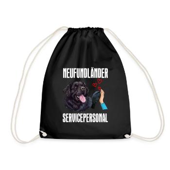 Newfie Owner NEWFOUNDLAND SERVICE STAFF - Drawstring Bag - black - Front