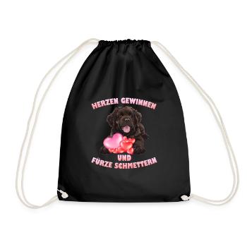 Newfie GAGNER LES CŒURS ET ÉCRASER LES PETS - Sac de sport léger - noir - Devant