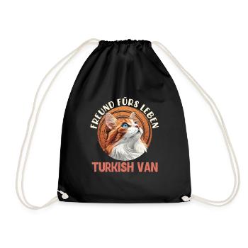 TURKISH VAN FREUND FÜRS LEBEN Katzenbesitzer - Turnbeutel - Schwarz - Vorne
