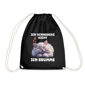 Perserkatze SCHNARCHE NICHT ICH BRUMME Lustiges - Turnbeutel - Schwarz - Vorne