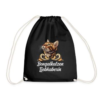 BENGALKATZEN LIEBHABERIN Bengal Katzenbesitzerin - Turnbeutel - Schwarz - Vorne