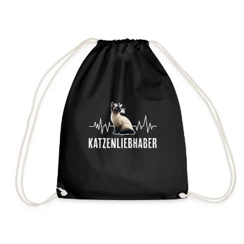 Siamesen KATZENLIEBHABER Siamkatzen Besitzer - Turnbeutel - Schwarz - Vorne