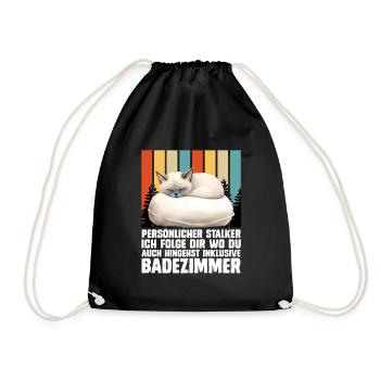 Siamese Cat PERSONAL STALKER I FOLLOW YOU - Drawstring Bag - black - Front