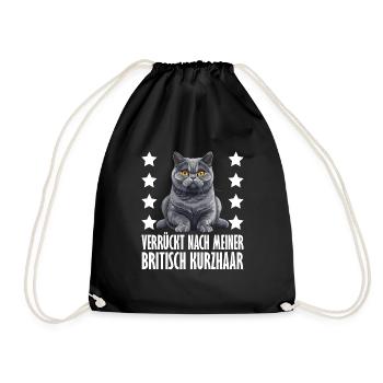 British Shorthair CRAZY ABOUT MY BRITISH - Drawstring Bag - black - Front