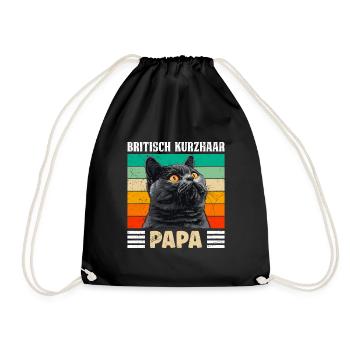 BRITISH SHORTHAIR CAT DAD British Shorthair - Drawstring Bag - black - Front