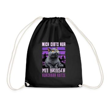 British Shorthair I'M ONLY AVAILABLE WITH BRITISH - Drawstring Bag - black - Front