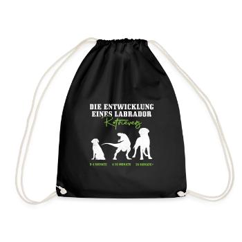Labrador Dog THE DEVELOPMENT OF A LABRADOR - Drawstring Bag - black - Front