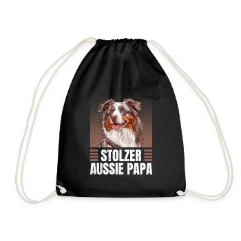 Australian Shepherd PROUD AUSSIE DAD - Drawstring Bag - black - Front