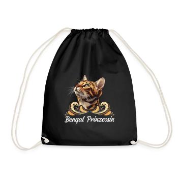 Katzenmama BENGAL PRINZESSIN Bengal Katzen - Turnbeutel - Schwarz - Vorne