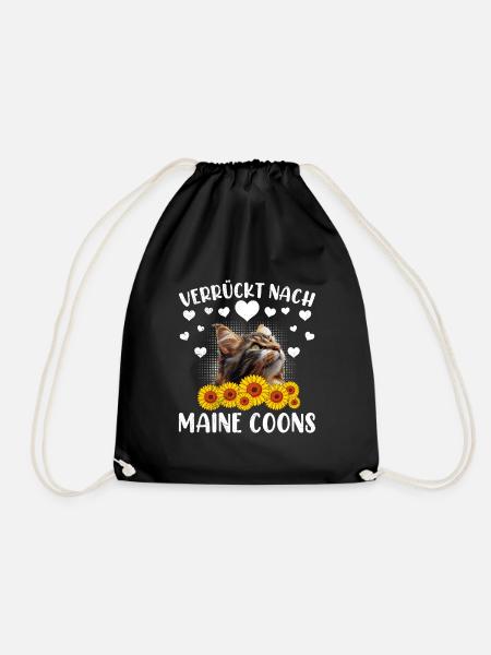 Maine Coon Besitzerin VERRÜCKT NACH MAINE COONS - Turnbeutel - Schwarz