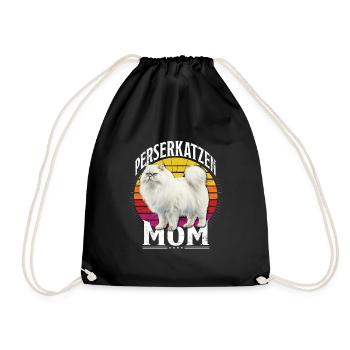 Katzenmama PERSERKATZEN MOM Persian Cat Mama - Turnbeutel - Schwarz - Vorne
