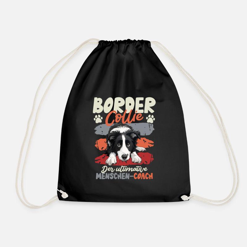 BORDER COLLIE THE ULTIMATE HUMAN COACH Funny - Drawstring Bag - black
