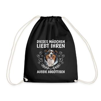 Australian Shepherd THIS GIRL LOVES HER - Drawstring Bag - black - Front
