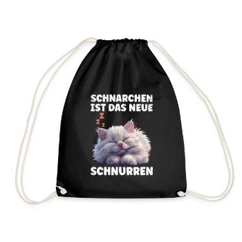 Perserkatze SCHNARCHEN IST DAS NEUE SCHNURREN - Turnbeutel - Schwarz - Vorne