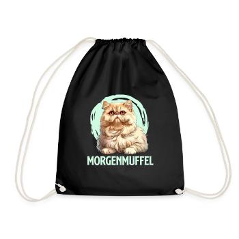 Persian Cat MORNING POUCH Funny Owner - Drawstring Bag - black - Front