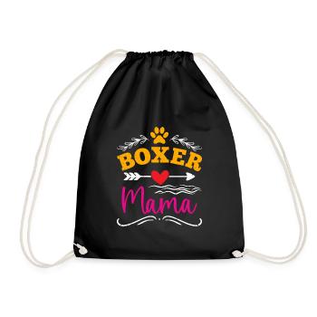 BOXER MOM DOG MOM German Boxer Owner - Drawstring Bag - black - Front