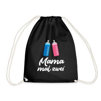 MOM TIMES TWO Drôle Enceinte enceinte - Sac de sport léger - noir - Devant