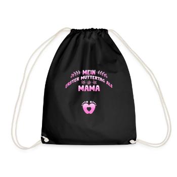 Zukünftig Mama ERSTER MUTTERTAG ALS MAMA - Turnbeutel - Schwarz - Vorne