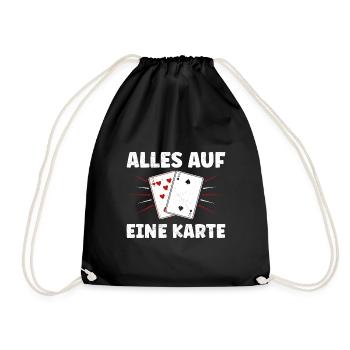Poker Players ALL IN ONE CARD Fun - Drawstring Bag - black - Front
