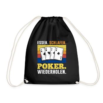 Poker Players EAT SLEEP POKER REPLAY - Drawstring Bag - black - Front