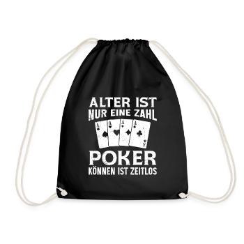 Poker Player AGE IS JUST A NUMBER POKER TIMELESS - Drawstring Bag - black - Front