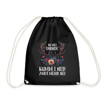 Dirndl zu klein Trachtenshirt Damen Trachten Dirndl - Drawstring Bag - black - Front