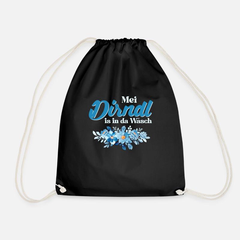 Dirndl Münchner Volksfest MEI DIRNDL IST IN DER - Turnbeutel - Schwarz