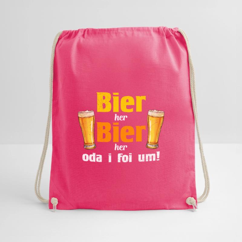 Bier her oder ich fall um Biertrinker Turnbeutel