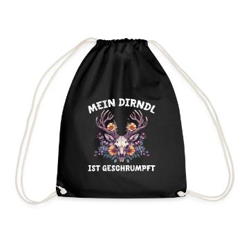 Dirndl zu klein Trachtenshirt Damen Trachten Dirndl - Drawstring Bag - black - Front