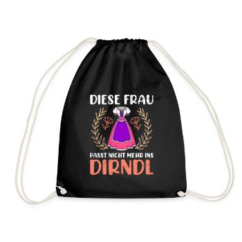 Dirndl zu klein Trachtenshirt Damen Trachten Dirndl - Drawstring Bag - black - Front