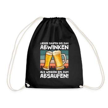 Funny Beer Drinker Saying Beer - Drawstring Bag - black - Front