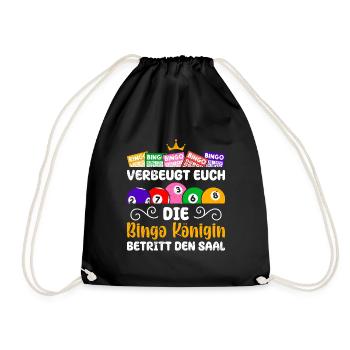 Bingo Lover BOW TO THE BINGO QUEEN - Drawstring Bag - black - Front