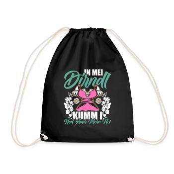 Münchner Volksfest IN MEI DIRNDL KUMM I NED NEI - Drawstring Bag - black - Front