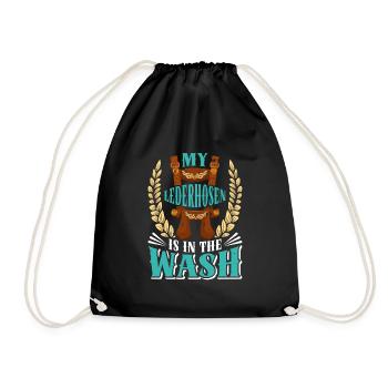 Munich folk festival MY LEDERHOSEN IS IN THE WASH - Drawstring Bag - black - Front