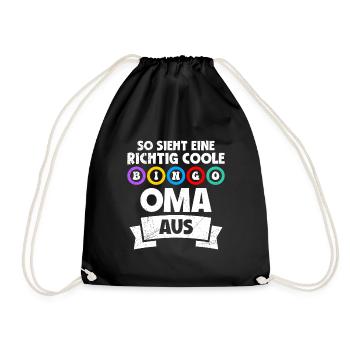 Bingospielerin SO SIEHT EINE COOLE BINGO OMA AUS - Turnbeutel - Schwarz - Vorne