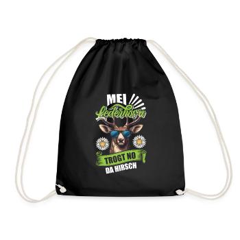 Munich folk festival MEI LEDERHOSEN WEARS NO DA - Drawstring Bag - black - Front
