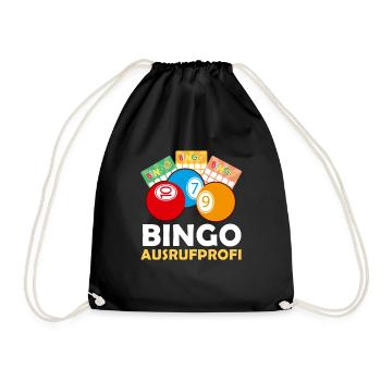 BINGO EXCLAMATION Pro Funny Bingo Player Bingo - Drawstring Bag - black - Front