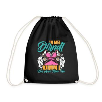 Münchner Volksfest IN MEI DIRNDL KUMM I NED NEI - Drawstring Bag - black - Front