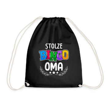 Bingo Player PROUD BINGO GRANNY Funny Bingo - Drawstring Bag - black - Front