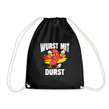 Munich Folk Festival WURST MIT DURST Lustiges - Drawstring Bag - black - Front