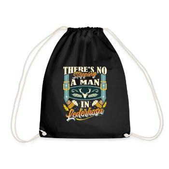 Munich Folk Festival THERE'S NO STOPPING A MAN IN - Drawstring Bag - black - Front