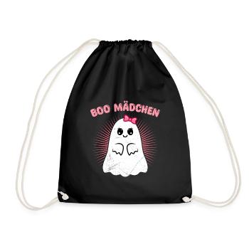 Halloween Costume Kids BOO GIRL Funny - Drawstring Bag - black - Front