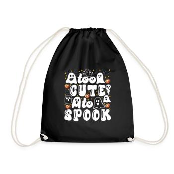 Halloween Party Kinder TOO CUTE TO SPOOK Lustig - Turnbeutel - Schwarz - Vorne