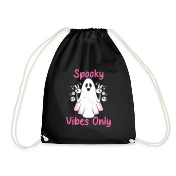 Halloween Girl SPOOKY VIBES Halloween Party - Drawstring Bag - black - Front