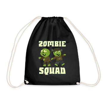 Halloween Kostüm Kinder ZOMBIE SQUAD Lustiges - Turnbeutel - Schwarz - Vorne