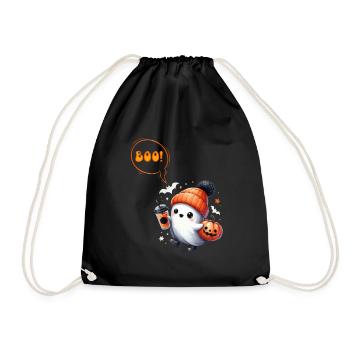 Halloween Costume Kids BOOO Funny Girl - Drawstring Bag - black - Front